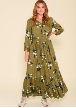 Brakeburn Primrose Olive Maxi Shirt Dress (Green) AW21